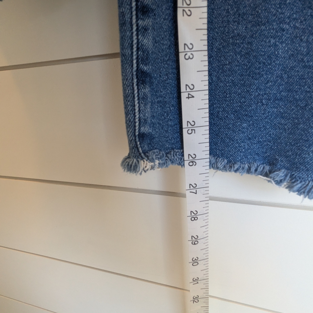 J.Crew Stovepipe Jeans Raw Hem Straight Leg Ankle High Rise Size 28 X 26 - Picture 6 of 13